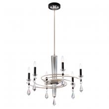  S5606-710/18R - Tempest 6 Light 120V Chandelier in Soft Silver/Black with Clear Radiance Crystal